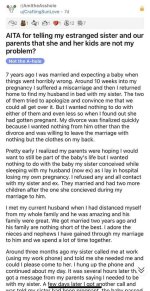 Aita for Telling My Estranged Sister About Her Husband's Affair?