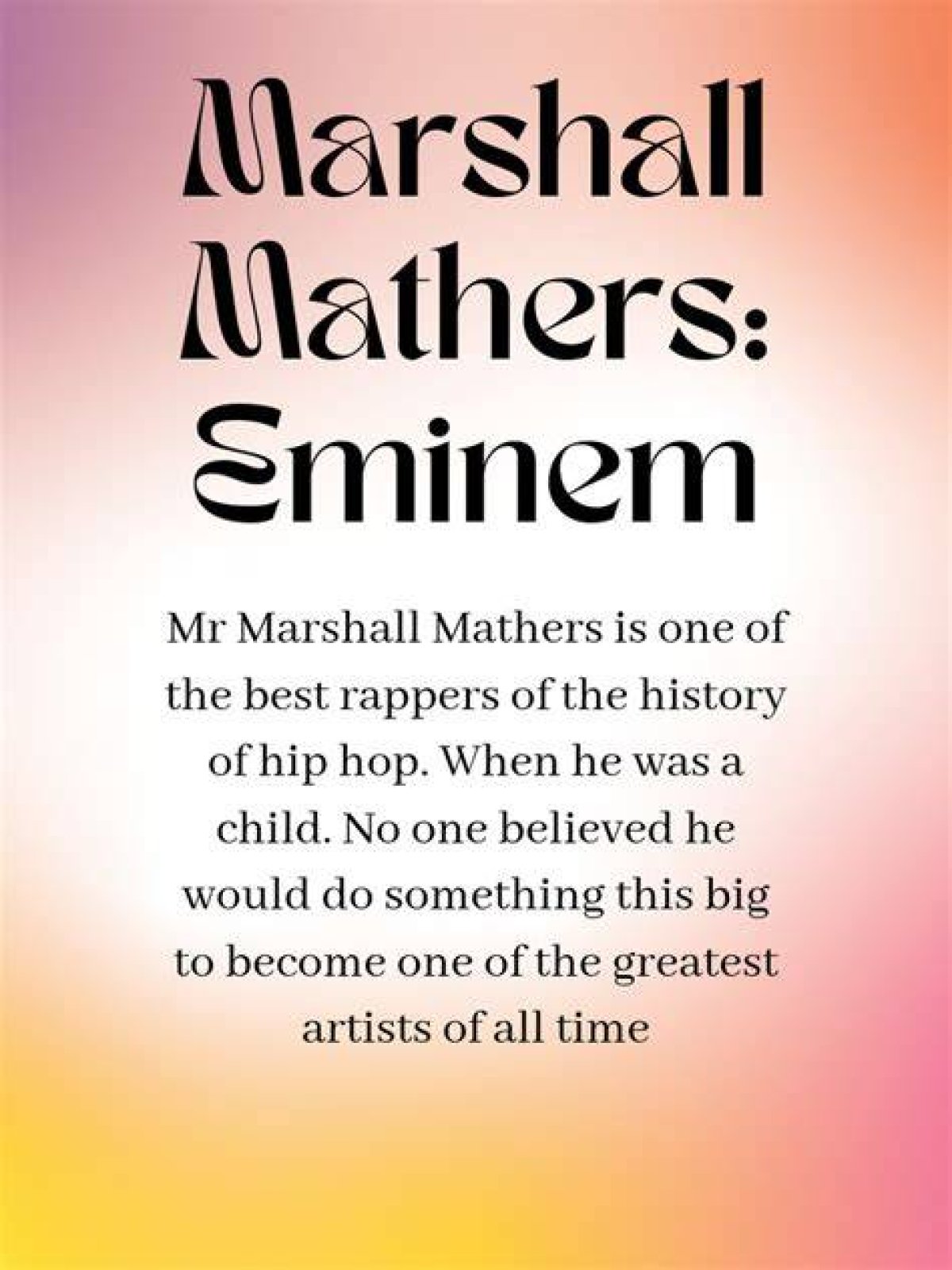 Exploring Marshall Mathers' Childhood: a Personal Journey