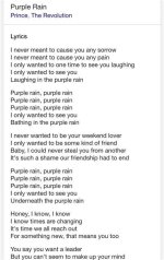 Prince Purple Rain Lyrics | Sparkvlog